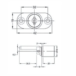 CERRADURA PARA CAJONES DE VARILLA 800 mm