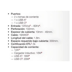 TORRE DE CONTACTOS CON ILUMINACION Y CARGA INDUCTIVA