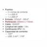 CENTRO DE CARGA ELEVABLE CON 2 CONTACTO Y CARGA USB