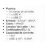 CENTRO DE CARGA SOBREPUESTO CON 3 CONTACTOS Y CARGA USB