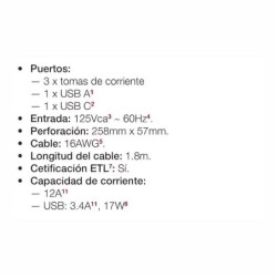 CENTRO DE CARGA ATORNILLABLE CON 3 CONTACTOS Y CARGA USB