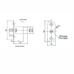 CERRADURA DE CILINDRO DE PRESION  24 mm