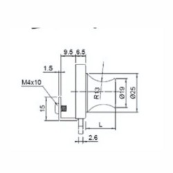 CERRADURA PARA PUERTA DE CRISTAL CROMO 19 mm