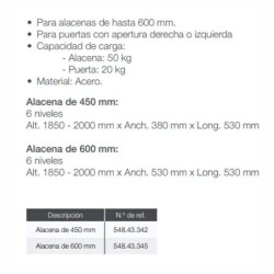 ALACENA SENCILLA ANTRACITA 6 NIVELES 60CM