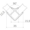 CONECTOR 90° PARA ZOCLO