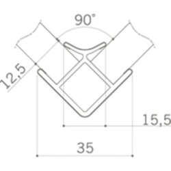 CONECTOR 90° PARA ZOCLO